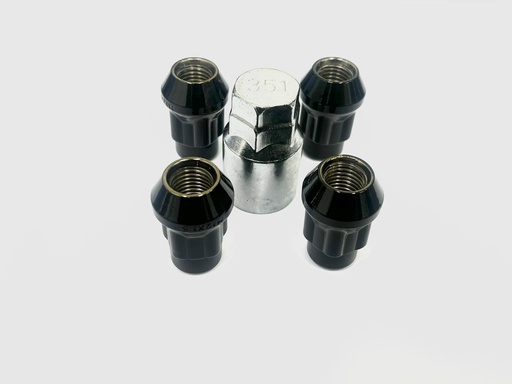 [N2131024] Black Closed Locking Wheel Nut Set (4) (Clearance)