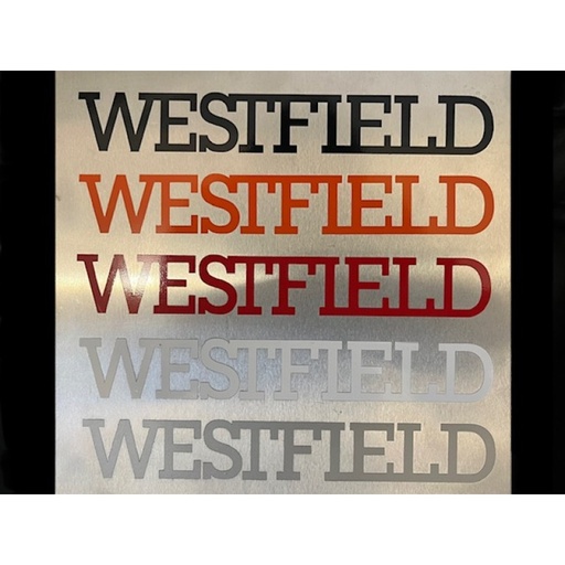 [6131000] White Westfield Script Transfer (Clearance)